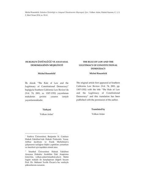 PDF HUKUKUN ÜSTÜNLÜĞÜ VE ANAYASAL THE RULE OF LAW AND 1 Otoriter