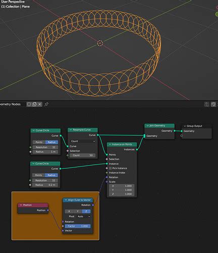 Align Instances To Curve Tangent With Geometry Nodes Modeling