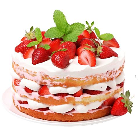 Strawberry Cream Cake Cake Strawberry Vanilla PNG Transparent Image