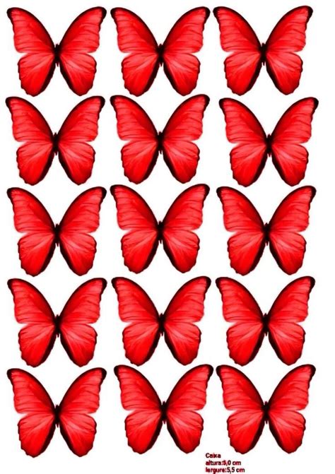 صور فراشات ل الطباعة لون احمر Butterfly Printable Butterfly