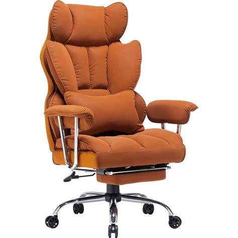 Efomao Desk Office Chair 400LBS Big And Tall Office Chair PU Leather