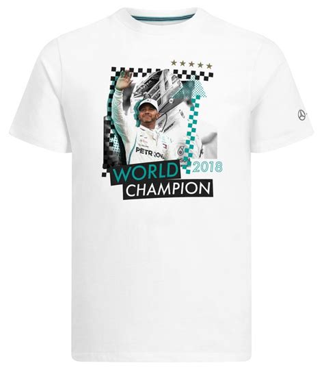 Tee Shirt Officiel Lewis Hamilton Champion Du Monde Mercedes F