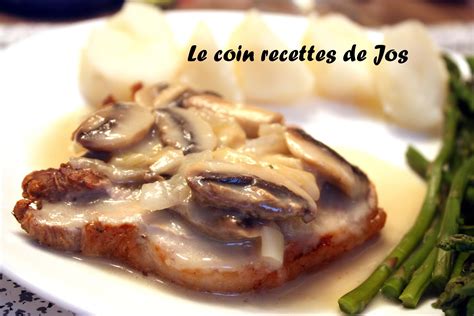 Le Coin Recettes De Jos C Telettes De Porc Sauce Cr Meuse Aux