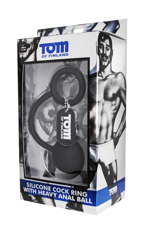 Tom Of Finland Silicone Cock Ring With Heavy Anal Ball