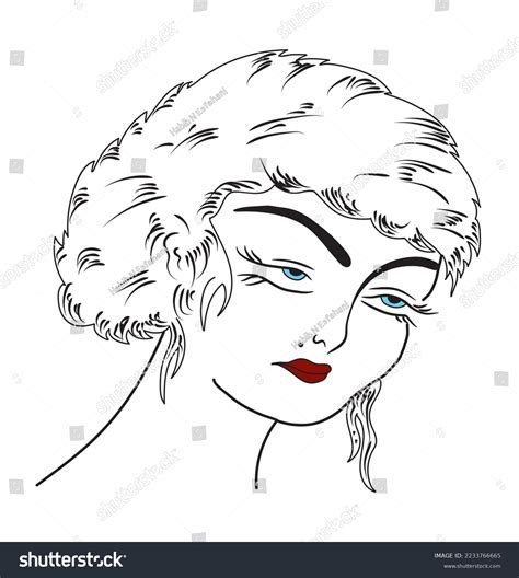 Beautiful Lady Face Hand Drawn Stock Vector (Royalty Free) 2233766665 ...