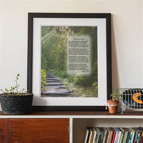 The Road Not Taken Print Robert Frost Poem Print Wall Art 8x10