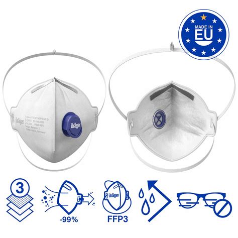 Dräger FFP3-Atemschutzmaske X-plore 1730 CV FFP3 NR D