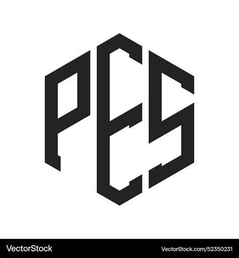 Pes logo design initial letter monogram Royalty Free Vector