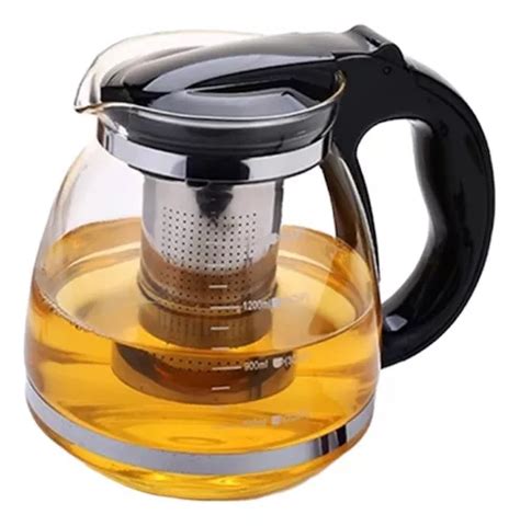 Tetera Té Infusiones Vidrio Con Filtro Acero 900ml Termica