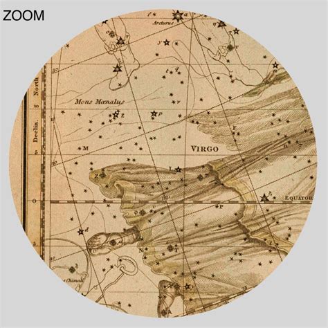 Printable Virgo zodiacal constellation, astronomy, zodiac sign print