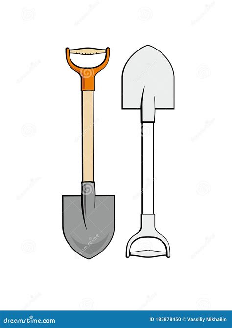 Shovel stock vector. Illustration of scoop, silhouette - 185878450