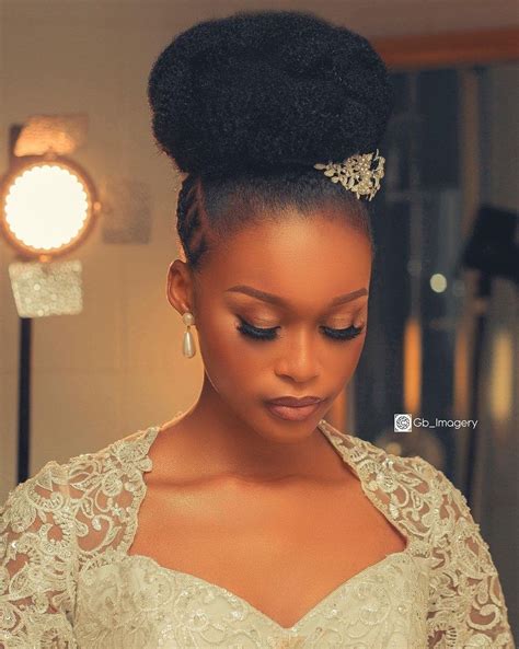 Huge Top Knot For Natural Hair Bride African American Bride Hairstyles