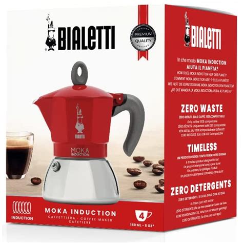 Bialetti New Moka Induction RED Espressokocher für 4 Tassen - Xenudo