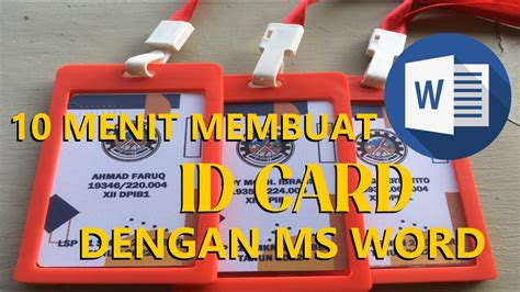 10 Menit Membuat Id Card Dengan Word Youtube