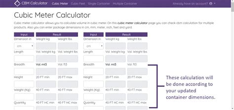 Cbm Calculator Container Management