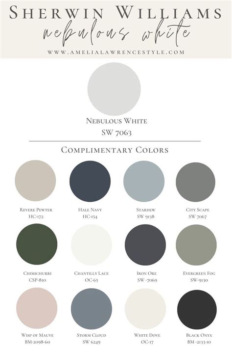 Sherwin Williams Nebulous White House Color Palettes Simply White