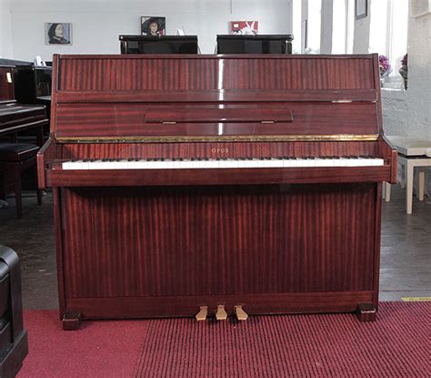 Opus Upright Piano For Sale With A Mahogany Case And Polyester Finish