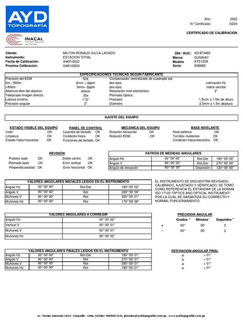 Ayd 2021 077 Certificado De Calibración Pdf Calibración Metrología