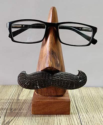 Buy Mirakii Sheesham Wood Handmade Wooden Nose Shaped Spectacle Specs Eyeglass Holder Stand With