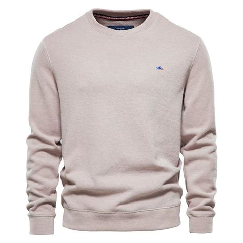 AIOPESON Solid Color 100 Cotton Sweatshirts Men Casual Sport Pullover