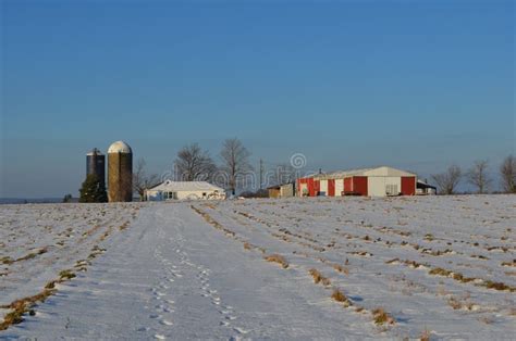 Pennsylvania Farm In Winter Stock Photo Image Of Storm Clouds 30098328