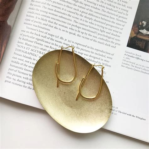 Одиночные шикарные геометрические серьги из серебра 925 пробы, золотые ...