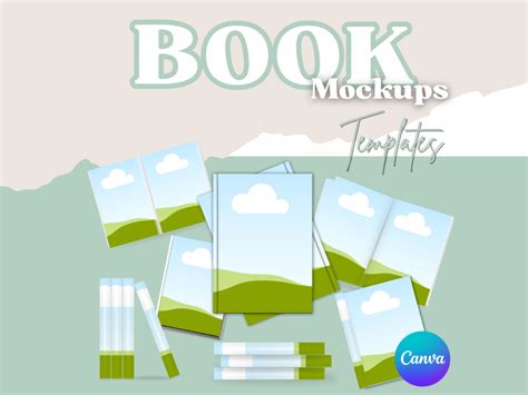 Book Mockup Canva, Book Cover Mock up Template, A4, US Letter, KDP ...