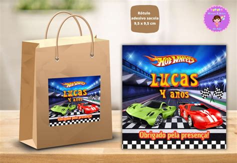 Rotulo Adesivo Sacola Sacolinha Hot Wheels Produtos Elo