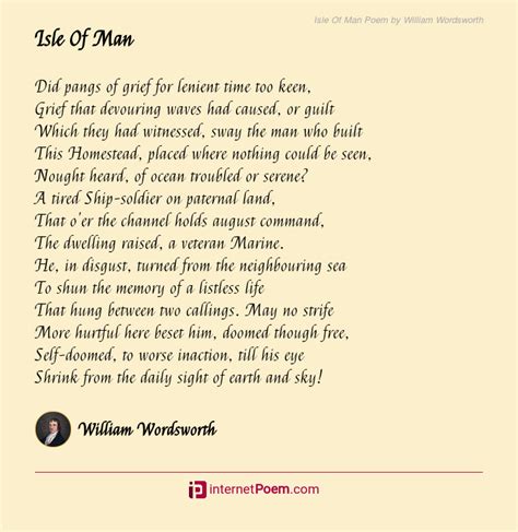 Isle Of Man Poem By William Wordsworth