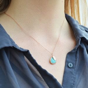 Turquoise Necklace, December Birthstone Necklace, Bridesmaid Necklace ...