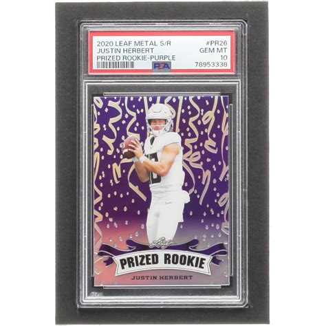 Justin Herbert 2020 Leaf Metal Special Release Prized Rookie Rainbow