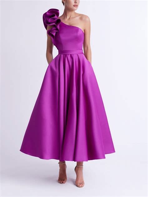 A Line Cocktail Dresses Elegant Dress Wedding Guest Party Wear Ankle