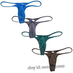 Mens Shiny Micro Thongs Underwear Sexy Guy Swimwear Bikini Pants String Tangas EBay