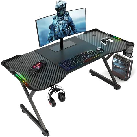 Mo Finance Hldirect Gaming Desk With Led Lights Home Office