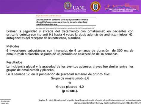 Urticaria Crónica Y Tratamiento Con Omalizumab Ppt