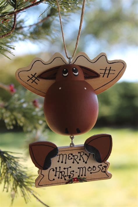 Moose Ornament Merry Chris Moose Christmas Tree Ornament Etsy