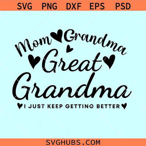 Mom Grandma Great Grandma Svg Great Grandma Svg Mothers Day Svg