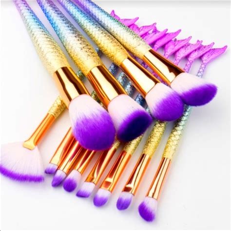 Elailite Makeup Piece Set Mermaid Tail Makeup Brushes Poshmark