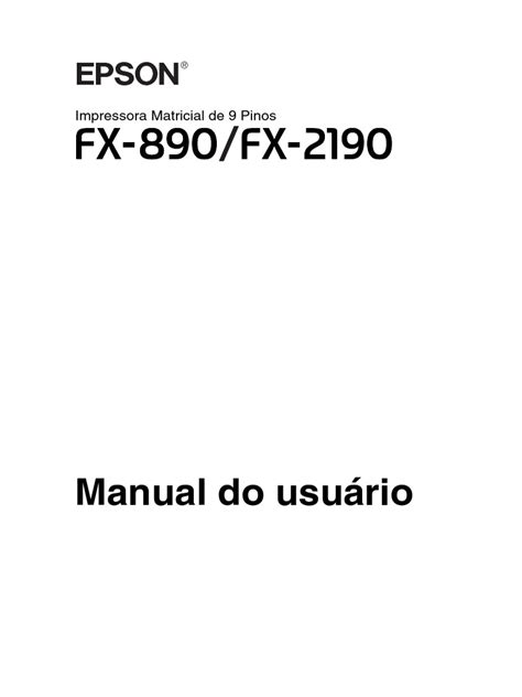 Epson Fx 890 Fx 2190 Manual Do Usuário Pdf