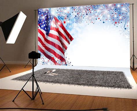 Amazon Laeacco X Ft Vinyl Photography Backdrop Usa Flag With