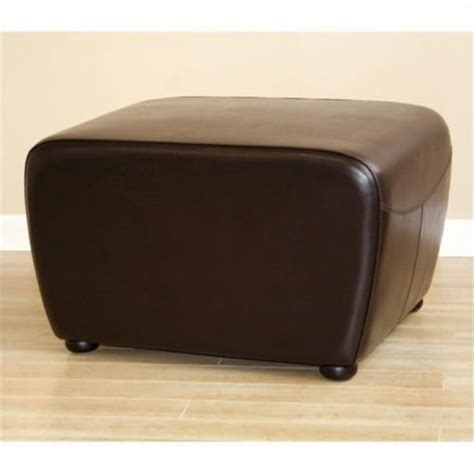 Bowery Hill Leather Ottoman In Dark Brown Kroger