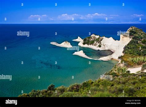 White Sandstone Cliffs Of Cape Drastis Corfu Greece Stock Photo Alamy