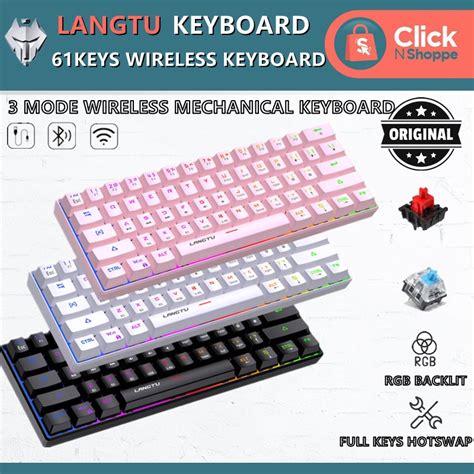 LANGTU G1000 Three Mode Hot Swappable RGB Backlit 61 Key Bluetooth Wireless Mechanical Keyboard