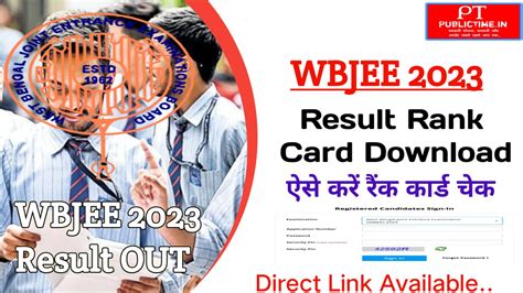 Wbjee 2023 Rank Card And Result Link Wbjee Result 2023 Out