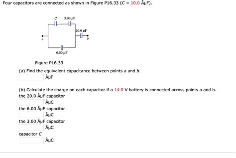 Solved Four Capacitors Are Connected As Shown In Figure Chegg