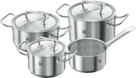 ZWILLING Twin Classic Series Set of 4 Saucepans and 3 Lids Suitable for ...