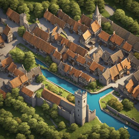 Isometric Map of a medieval english town by Enzo Galeassi - Playground