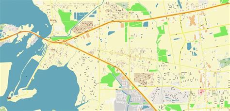 Pasadena Texas Us Map Vector Extra High Detailed Street Map Editable