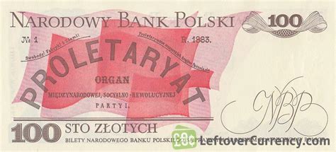 100 old Polish Zloty note Ludwik Waryński Exchange yours for cash