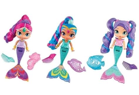 3pc Lot Of Shimmer And Shine And Nila Doll Set Magic Mermaid Changes